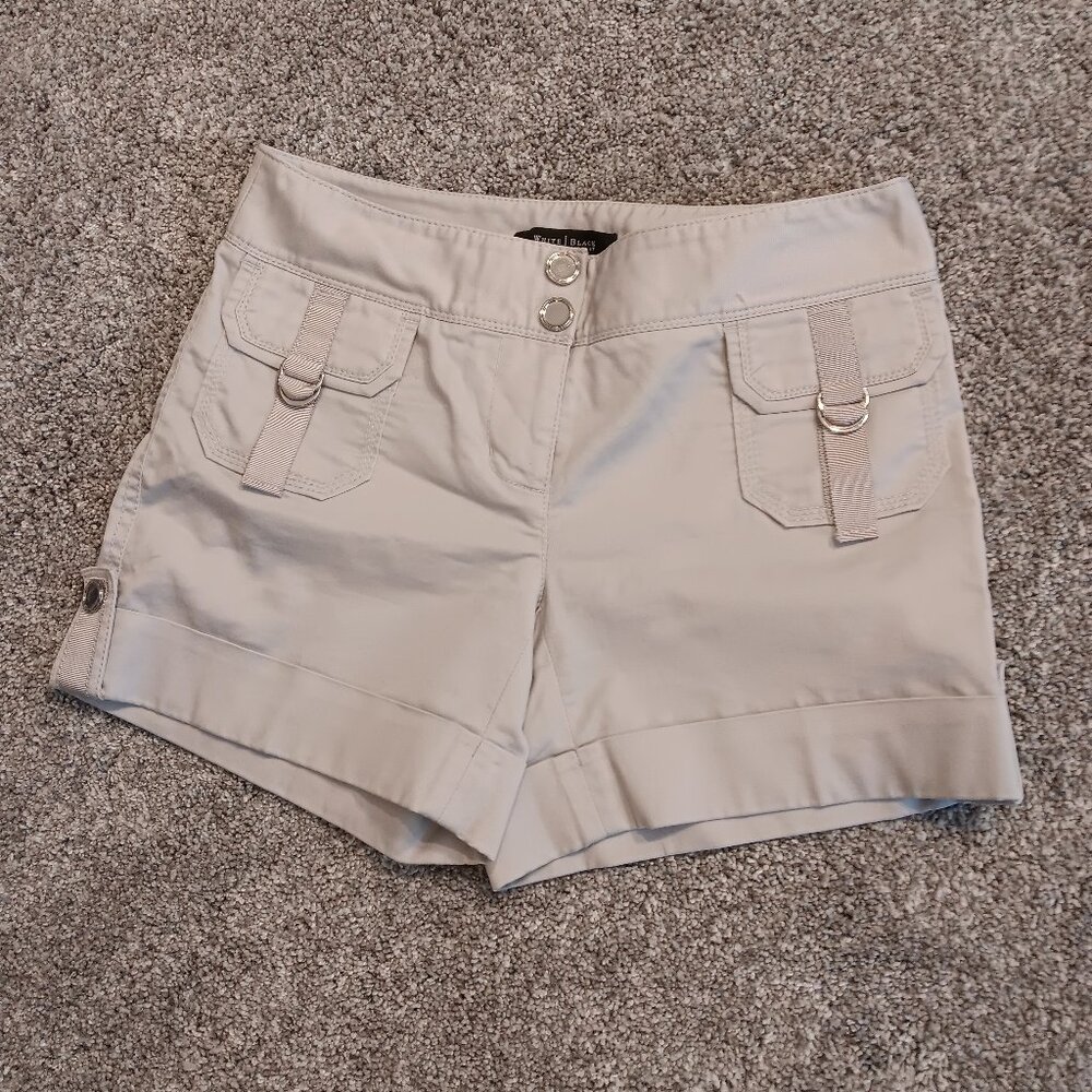 White House Black Market Khaki Shorts, Women's Sz 00, EUC